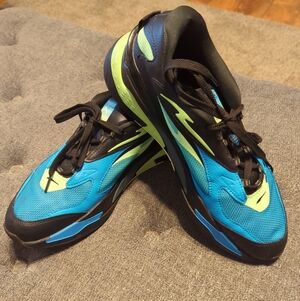 Puma Men Sz 10.5 RS-Fast LS Black Ocean Dive Dark Slate Sneakers Shoes 385707 01